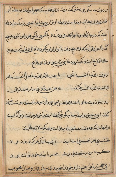 Página de Cuentos de un Loro (Tuti-nama): página de texto de Unknown artist