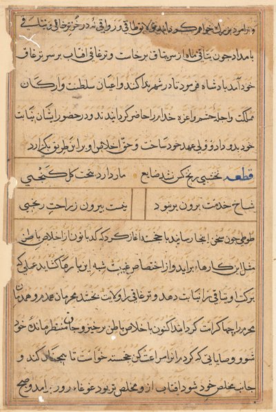 Página de Cuentos de un Loro (Tuti-nama): página de texto de Unknown artist
