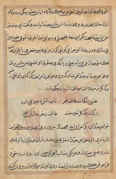 Página de Cuentos de un Loro (Tuti-nama): página de texto de Unknown artist