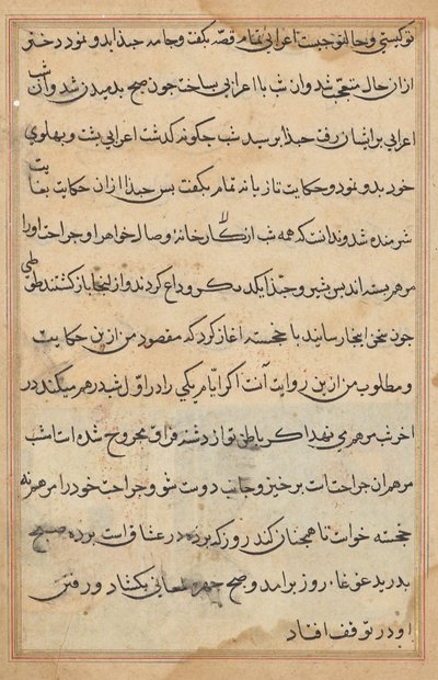 Página de Cuentos de un Loro (Tuti-nama): página de texto de Unknown artist