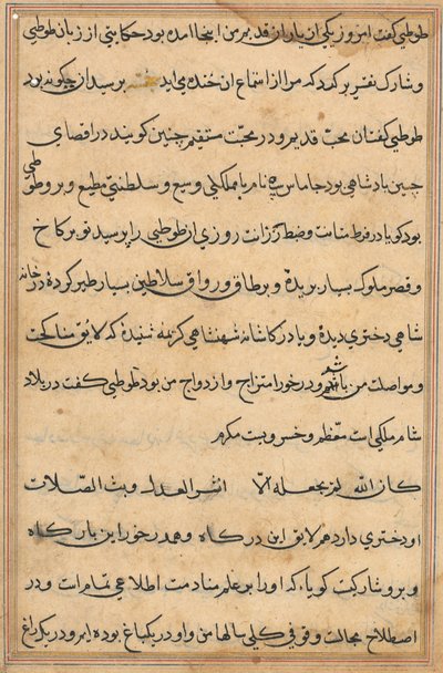 Página de Cuentos de un Loro (Tuti-nama): página de texto de Unknown artist