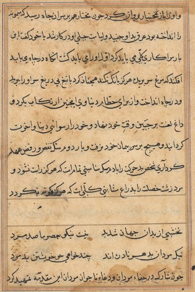 Página de Cuentos de un Loro (Tuti-nama): página de texto de Unknown artist