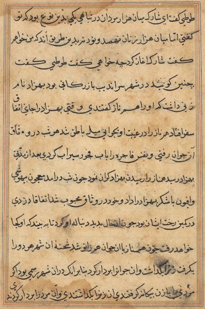 Página de Cuentos de un Loro (Tuti-nama): página de texto de Unknown artist