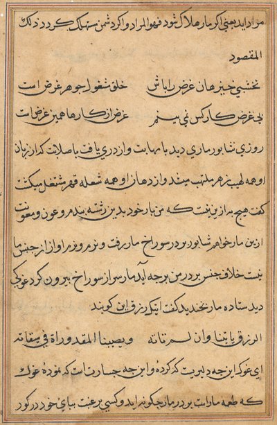 Página de Cuentos de un Loro (Tuti-nama): página de texto de Unknown artist