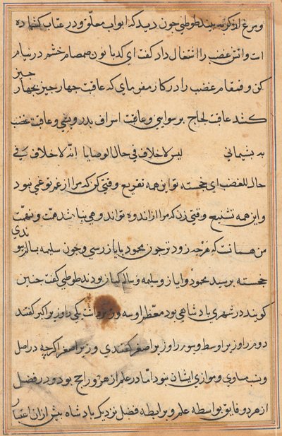 Página de Cuentos de un loro (Tuti-nama): página de texto de Unknown artist