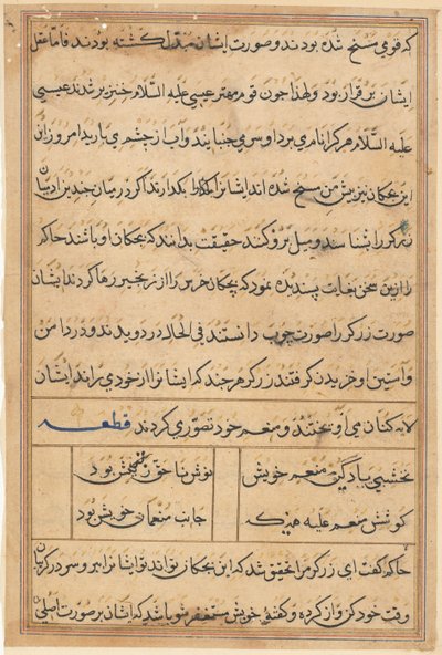 Página de Cuentos de un loro (Tuti-nama): página de texto de Unknown artist