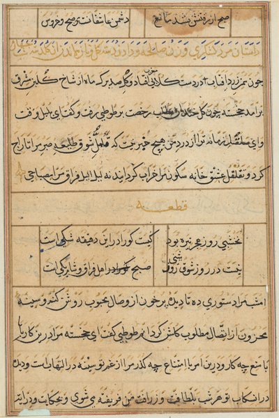 Página de Cuentos de un loro (Tuti-nama): página de texto de Unknown artist
