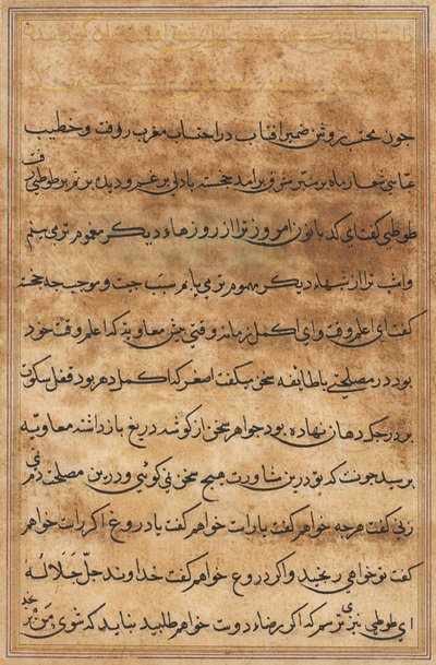 Página de Cuentos de un loro (Tuti-nama): página de texto de Unknown artist