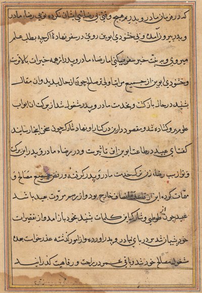 Página de Cuentos de un Loro (Tuti-nama): página de texto de Unknown artist