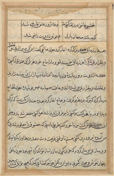 Página de Cuentos de un Loro (Tuti-nama): página de texto de Unknown artist