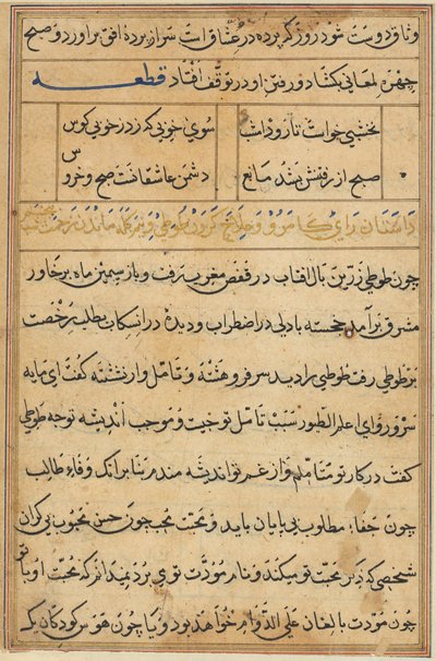 Página de Cuentos de un Loro (Tuti-nama): página de texto de Unknown artist