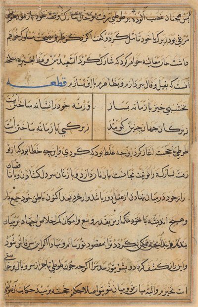 Página de Cuentos de un loro (Tuti-nama): página de texto de Unknown artist