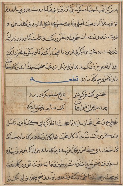 Página de Cuentos de un loro (Tuti-nama): página de texto de Unknown artist