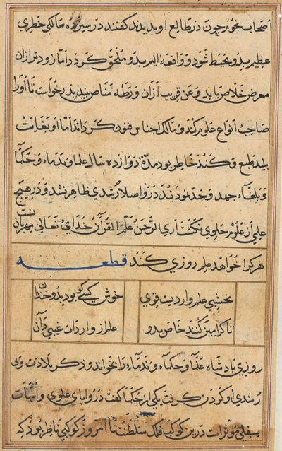 Página de Cuentos de un loro (Tuti-nama): página de texto de Unknown artist