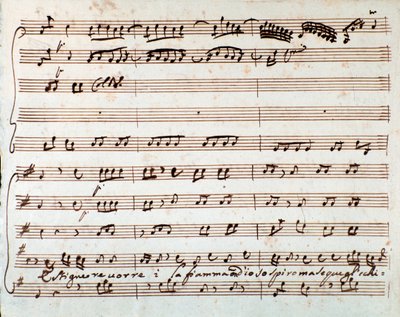 Página de partitura musical de Estinguere vorrei aria en la ópera Griselda de Antonio Vivaldi de Unknown artist