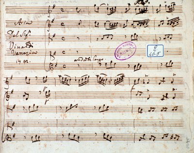 Página de partitura musical de Estinguere vorrei aria en la ópera Griselda de Antonio Vivaldi de Unknown artist