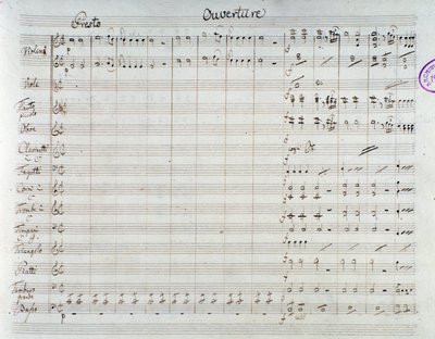 Página de la partitura de Die Entführung aus dem Serail, ópera de Mozart, versión de Lichtenthal (1838) de Unknown artist