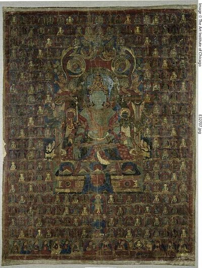 Estandarte pintado (Thangka) de la deidad bon Tonpa Shenrap de Unknown artist