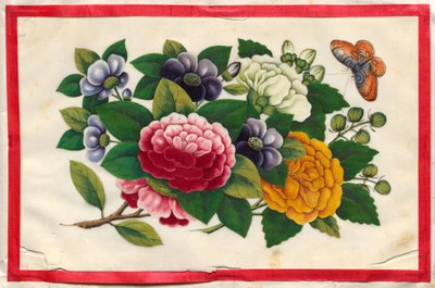 Pintura tres del Libro ilustrado de flores y mariposas de Unknown artist