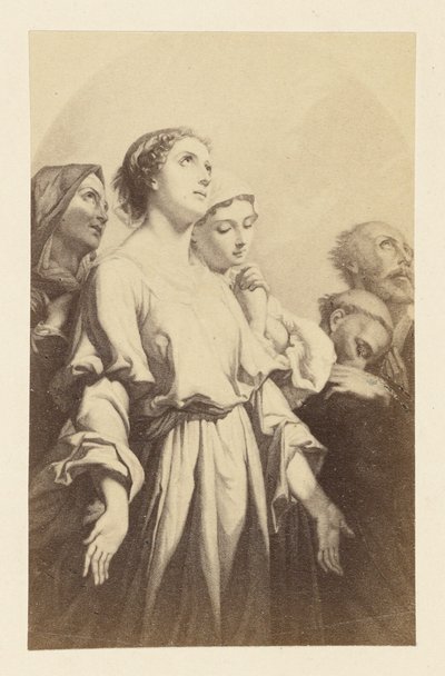[Pintura de una mujer con las palmas hacia arriba] de Unknown artist