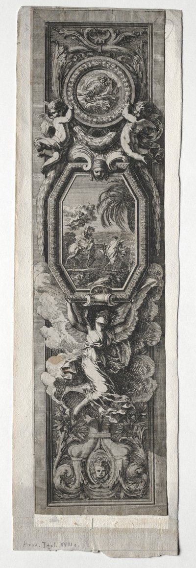 Panel con viñeta de la Huida a Egipto de Unknown artist