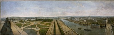 Panorama de París desde el tejado del Pabellón de Flores de las Tullerías, hacia 1833 (óleo sobre lienzo) de Unknown artist