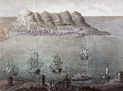 Vista panorámica de Gibraltar y el Estrecho. Siglo XIX de Unknown artist