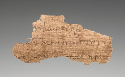 Fragmento de papiro con texto (parte de 98.AI.95.2.2) de Unknown artist