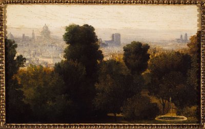 París vista desde las alturas de Belleville; hacia 1840, actual distrito 19, en 1840 (óleo sobre lienzo) de Unknown artist