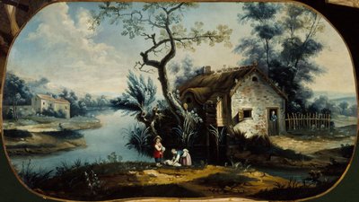 Escena pastoral. Entre 1701 y 1800 (óleo sobre lienzo) de Unknown artist