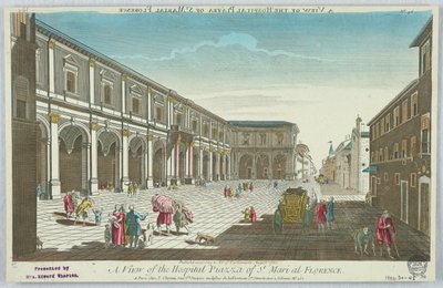 Vista del Hospital Piazza de Santa María en Florencia, No. 48 de Unknown artist
