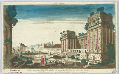Peep-show, Balbec Pl. 4, Ruinas del Gran Templo de Balbec sobre las cuales los turcos han elevado torres, 60 de Unknown artist