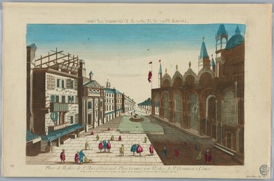 Vista de la iglesia de San Marcos y la Gran Plaza terminada por la iglesia de San Geminiano en Venecia de Unknown artist