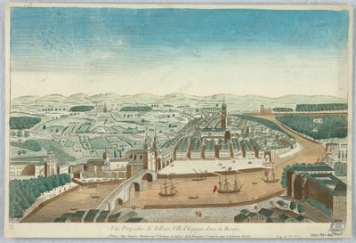 Peep-show, Vista perspectiva de Bilbao, ciudad de España en la Biscaya de Unknown artist
