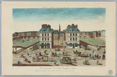 Peep-show, Vista Perspectiva de la Plaza Dauphine en París, No. 71 de Unknown artist