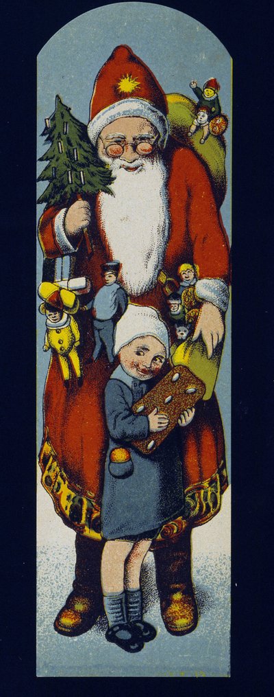 Pere Noel, cartón distribuido en el embalaje de pan de jengibre. finales del siglo XIX de Unknown artist