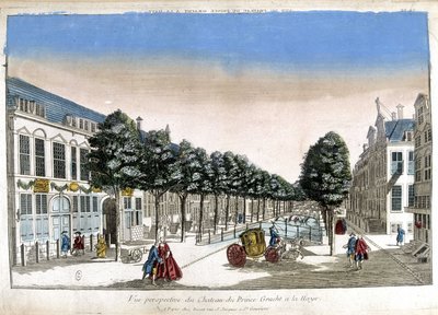 Vista en perspectiva de La Haya: los canales y el castillo de Prince Gracht - Óptica de Unknown artist