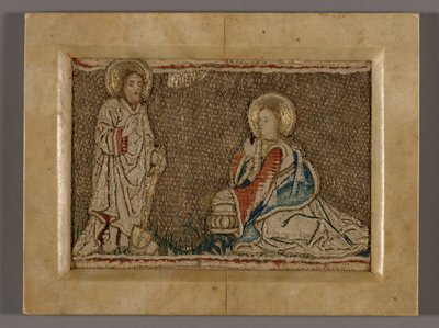 Cuadro (probablemente de una banda de Orphrey que representa a Cristo ante María Magdalena) de Unknown artist