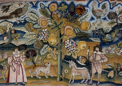 Cuadro que representa a Adán y Eva (bordado) de Unknown artist