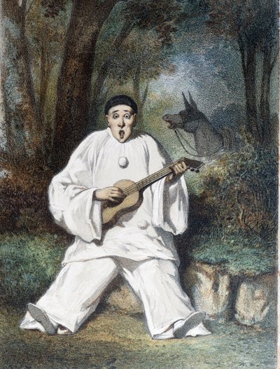 Pierrot toca la guitarra - s.f., finales del siglo XIX de Unknown artist