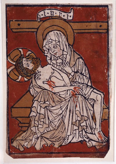 Piedad de la abadía de Stift Lambach, c.1420-30 (grabado en color) de Unknown artist