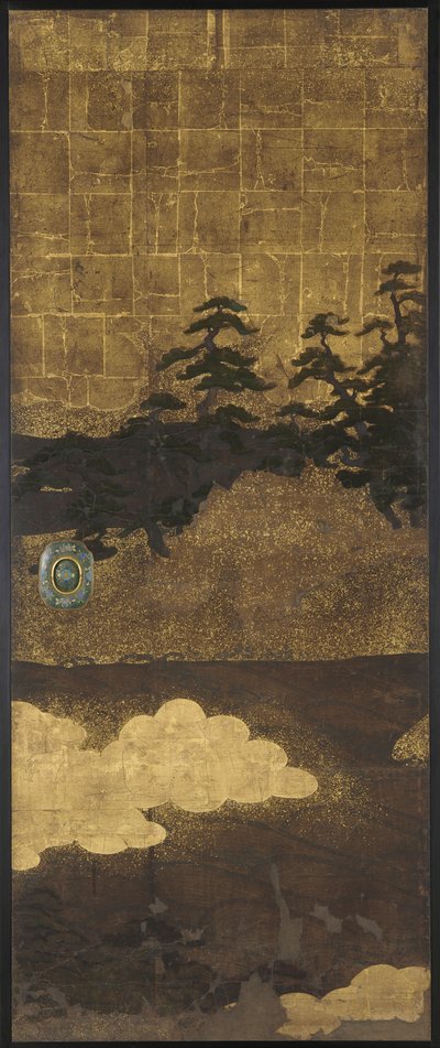 Pinos, agua y nubes de Unknown artist