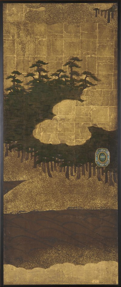 Pinos, agua y nubes de Unknown artist