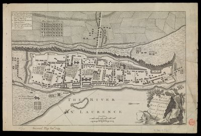 Plano de la ciudad y fortificaciones de Montral o Villa Marie en Canadá de Unknown artist