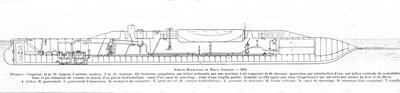 Placa que representa el submarino francés Bourgeois y marrón de Unknown artist