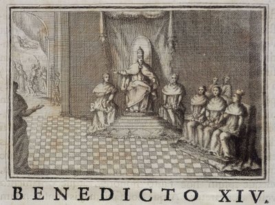 Papa Benedicto XIV (1740-1758) en “Anales de la Orden de Predicadores” por Thomas-Marie Mamachi, Roma de Unknown artist