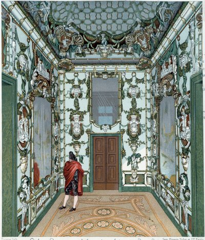 Salón de porcelana del Palacio Real de Madrid. Grabado del siglo XVIII. París, Artes Decorativas de Unknown artist