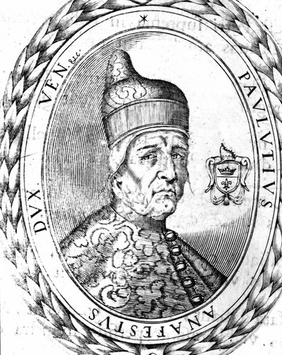 Retrato de Paoluccio Anafesto (697-717). Primer Dux de Venecia. de Unknown artist