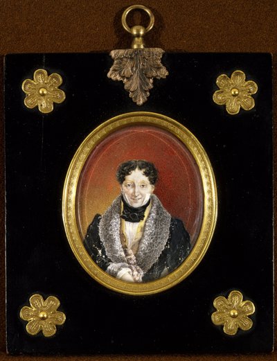 Retrato del maestro de ballet Charles Louis (Charles-Louis) Didelot (1767-1837) (Retrato del maestro de ballet C. L. Didelot). Obra anónima, óleo sobre cartón, hacia 1820. Retrato del siglo XIX, clasicismo. Museo Estatal de Arte Teatral y Musical, Saint Pe de Unknown artist