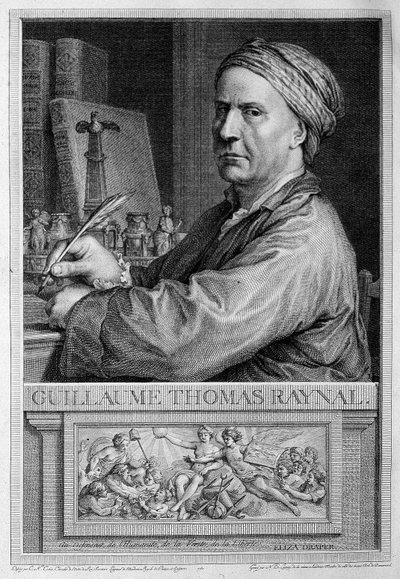 Retrato en frontispicio de Raynal - en “Historia Filosófica y Política de los Establecimientos y Comercio de los Europeos en las Dos Indias” de Guillaume Thomas Raynal de Unknown artist